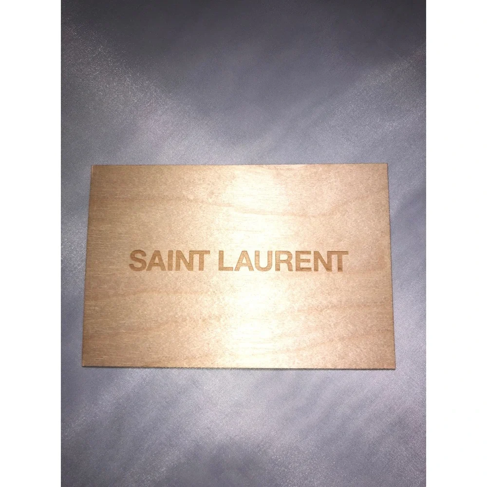 Saint Laurent Wooden Postcard Made in Germany YSL Collectible Wood Black-Bitumen